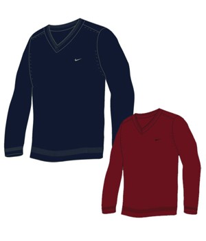 Nike Mens Washable Wool V-Neck Sweater