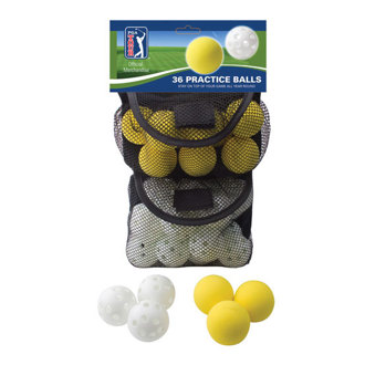 pga tour 36 indoor & outdoor practice balls