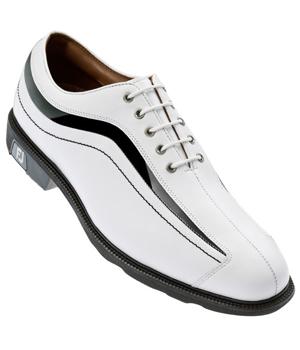 FootJoy Mens FJ Icon Golf Shoes (White/Black Patent Wave) 2011