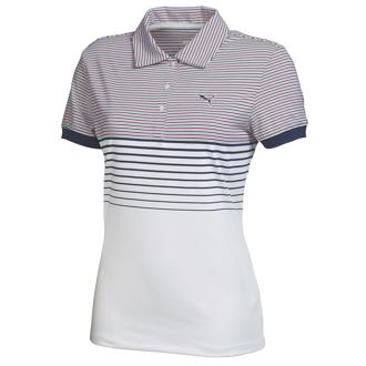 puma ladies double stripe polo shirt