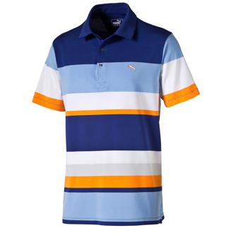 puma mens block stripe road map polo shirt