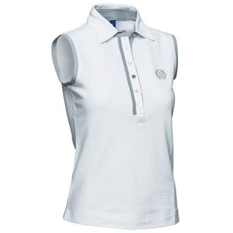 daily sports ladies shea sleeveless polo shirt with embroidery