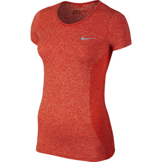 nike ladies dri fit knit short sleeve top