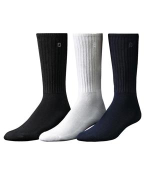 FootJoy ComfortSof Crew Socks 3 Pack (3 Pairs White)