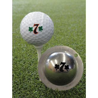 Tin cup ball marker   lucky 7 van kantoor artikelen tip.