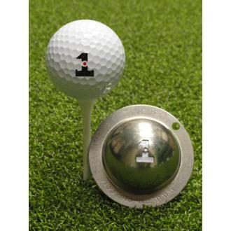 tin cup ball marker   hole in one