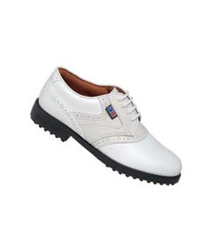 US Kids Girls Almond Saddle Golf Shoes