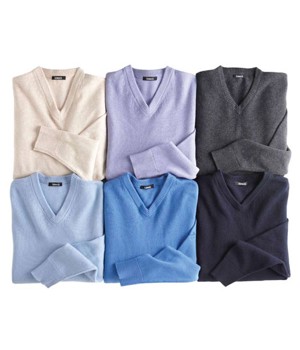 Ashworth Mens Lambswool V Neck Sweater