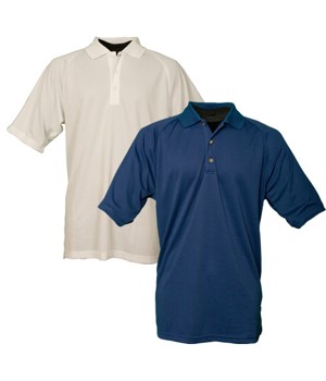 Ashworth Mens Performance Mesh Raglan Polo Shirt
