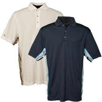 Ashworth Mens Stripe Mesh Inset Polo Shirt