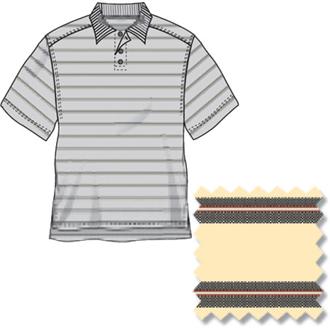 Ashworth Mens Ez-Tech Micro Pima Striped Polo Shirt