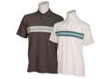 Ashworth Mens 2 Button Engineered Stripe Polo Shirt