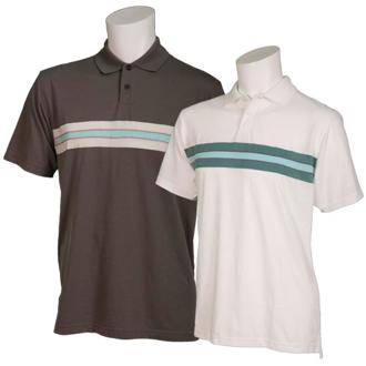 Ashworth Mens 2 Button Engineered Stripe Polo Shirt