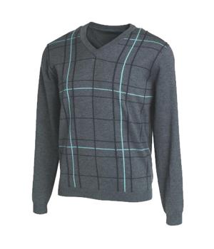 Ashworth Mens Cotton Pattern V-Neck Sweater