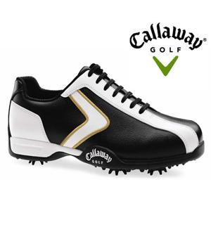 Callaway X-Series Chev-I Golf Shoes (Black/White/Gold) M355