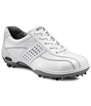 Ecco Ladies Casual Pitch Golf Shoes (White/Metallic Silver)