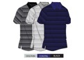Greg Norman Mens ION 75 Titanium Ombre Stripe Polo Shirt