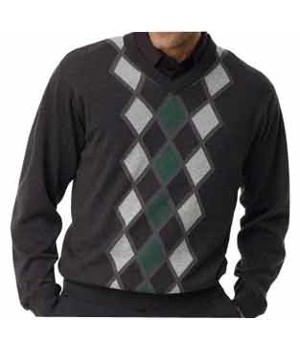 Greg Norman Mens Modern Links Argyle Sweater