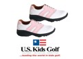 US Kids Girls Spiked Golf Shoes (Pink/White)