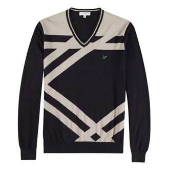 Lyle and scott mens abstract v neck jumper 2011