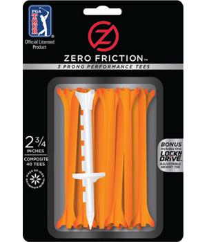 Zero Friction PGA Tour 3-Prong Performance Tees