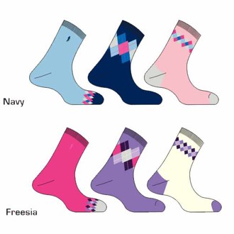 glenmuir ladies pippa socks (3 pack) 2012