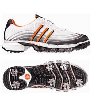 Adidas Powerband Sport Golf Shoes (White/Energy/Metallic Silver)