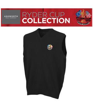 Ashworth Mens Ryder Cup Collection High V Neck Lambswool Vest