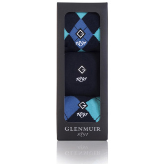 glenmuir mens argyle socks gift box (3 pairs)