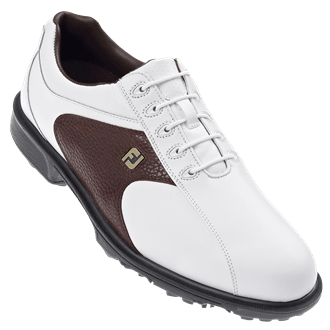 Footjoy Mens Softjoy Golf Shoes (White/Brown) 2012