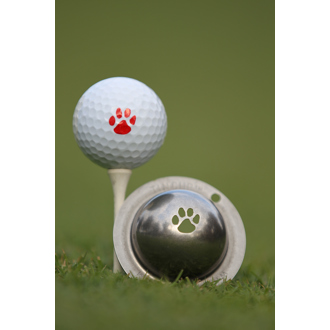 tin cup ball marker   paw print