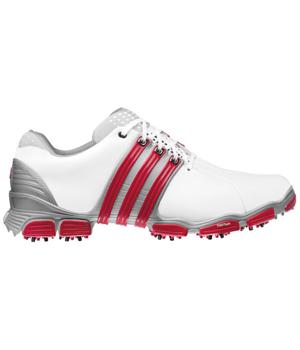 Adidas Tour 360 4.0 Golf Shoes (White/Red/Metallic Silver)