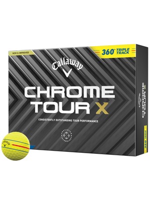 Callaway Chrome Tour X 360 Triple Track Yellow Golf Balls (12 Balls)