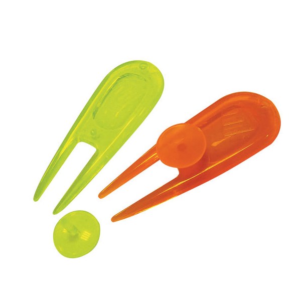 Neon Pitchfork and Ball Markers In Eco Bag (2 Pack)