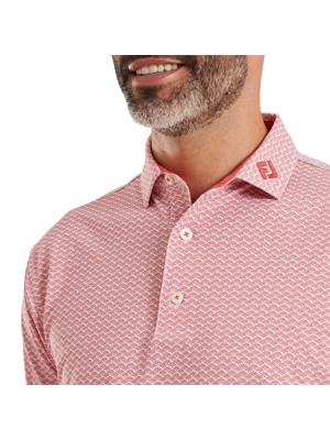 FootJoy Mens Scallop Geo Pique Polo Shirt