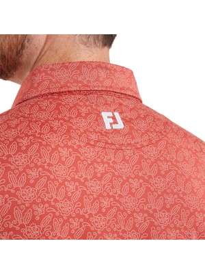 FootJoy Mens Wingtip Floral Lisle Polo Shirt