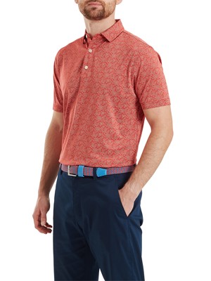 FootJoy Mens Wingtip Floral Lisle Polo Shirt