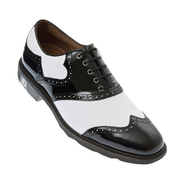 FootJoy Mens FJ Icon Golf Shoes (White/Black Patent)
