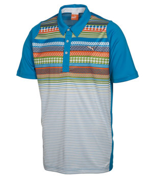 Puma Golf Mens Duo-Swing Fair Isle Stripe Polo Shirt 2012