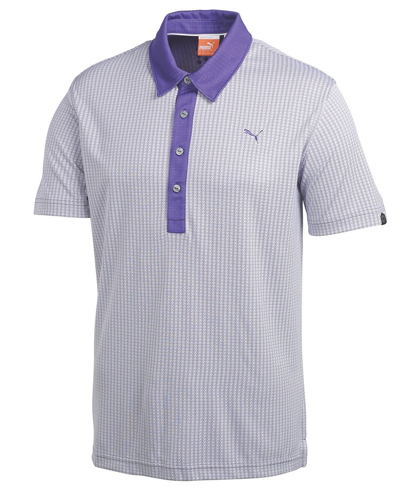 Puma Golf Mens Jaquard Pattern Golf Polo Shirt