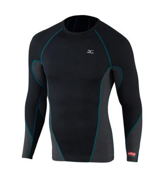 Mizuno Mens Breath Thermo Virtual Body Crew Neck Mock