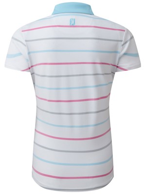 FootJoy Ladies Cap Sleeve Birdseye Stripe Smooth Jacquard Polo Shirt