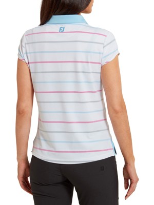 FootJoy Ladies Cap Sleeve Birdseye Stripe Smooth Jacquard Polo Shirt