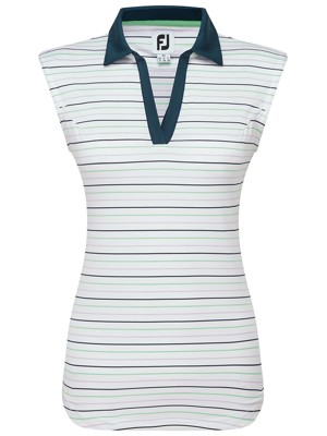 FootJoy Ladies Striped Lisle Sleeveless Polo Shirt
