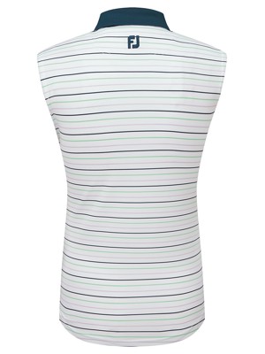 FootJoy Ladies Striped Lisle Sleeveless Polo Shirt