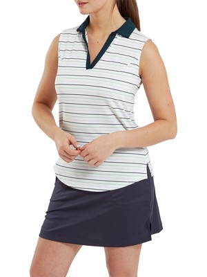 FootJoy Ladies Striped Lisle Sleeveless Polo Shirt