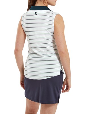 FootJoy Ladies Striped Lisle Sleeveless Polo Shirt