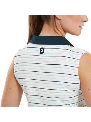 FootJoy Ladies Striped Lisle Sleeveless Polo Shirt