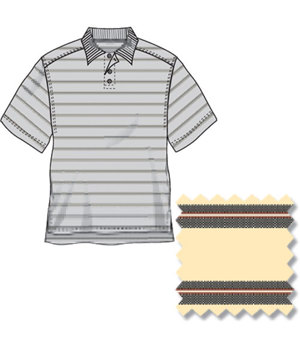 Ashworth Mens Ez-Tech Micro Pima Striped Polo Shirt