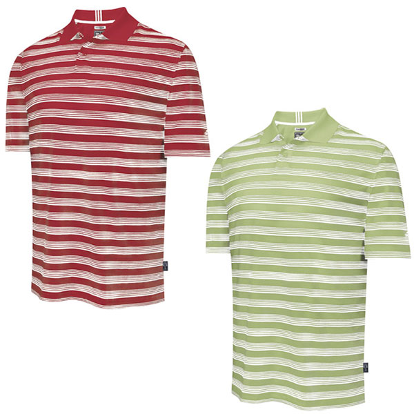 adidas Mens ClimaLite Bi-Colour Awning Stripe Polo Shirt